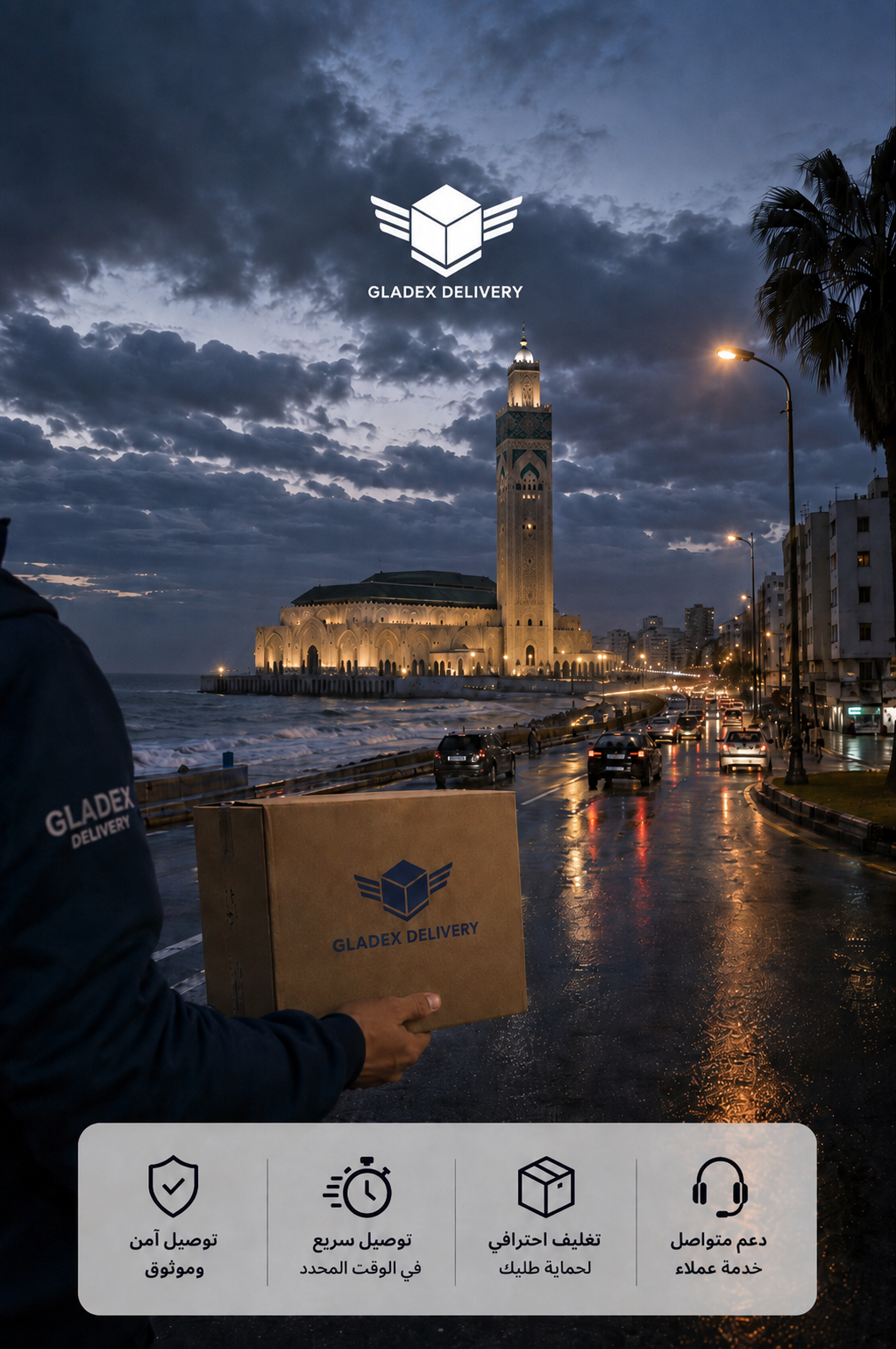 Carte de livraison GLADEX DELIVERY au Maroc